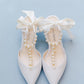 LUCIA - Ivory Pearl Bridal Shoes With Bow